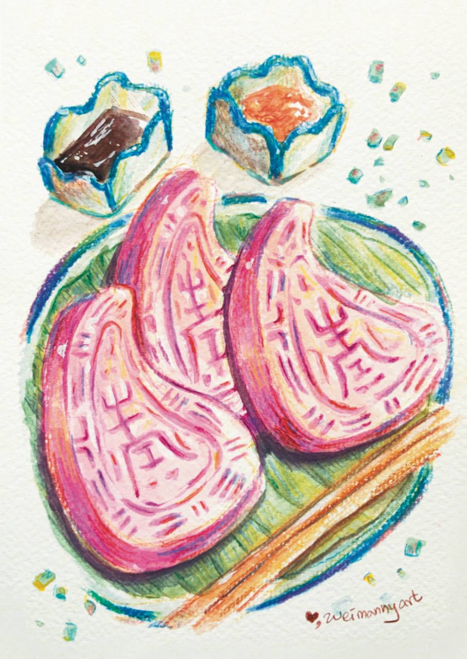 Original "Rice Kueh" Painting by weimannyart