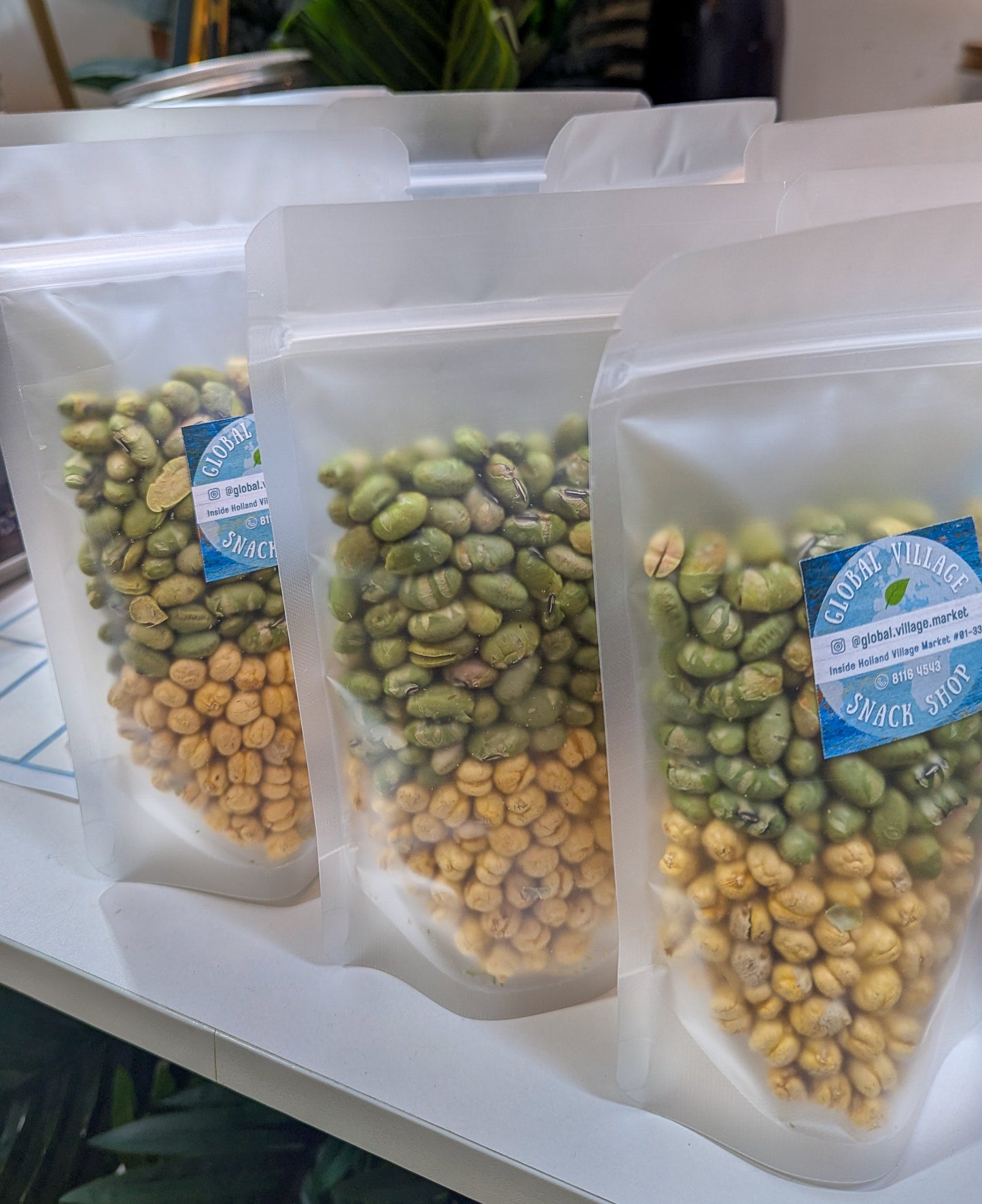 Crunchy Roasted Edamame & Chickpeas