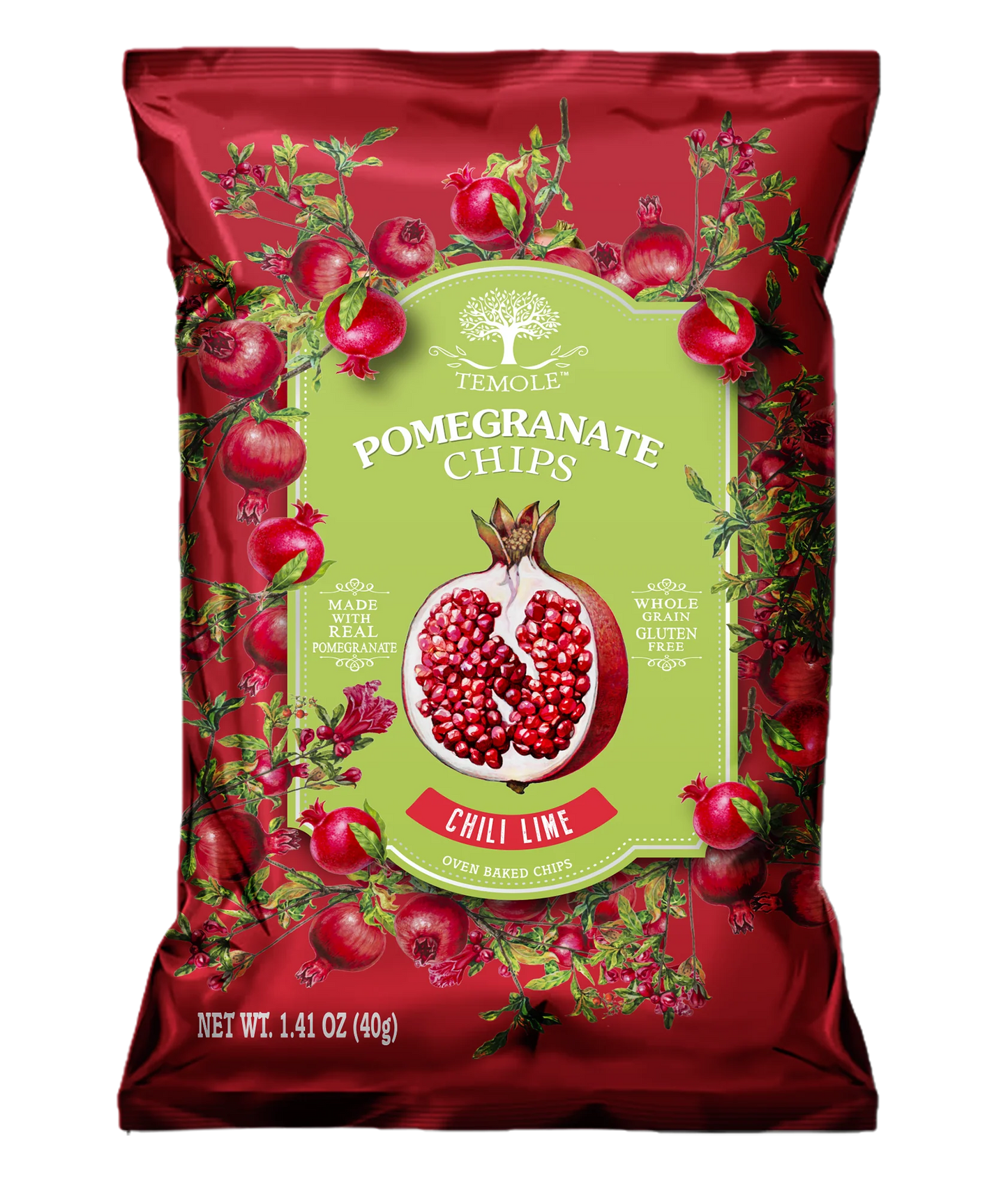 TEMOLE POMEGRANATE CHIPS Chili Lime 40g