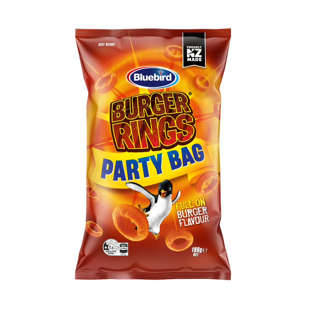 Bluebird Burger Rings Corn Snacks, 190g