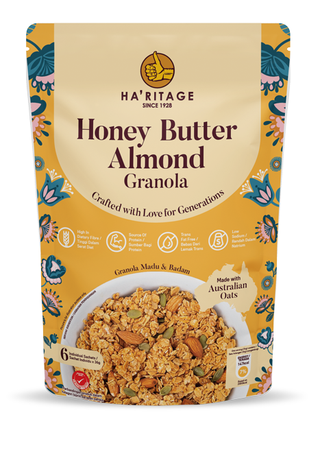 Ha'ritage Honey Butter Almond Granola 217g 6pk