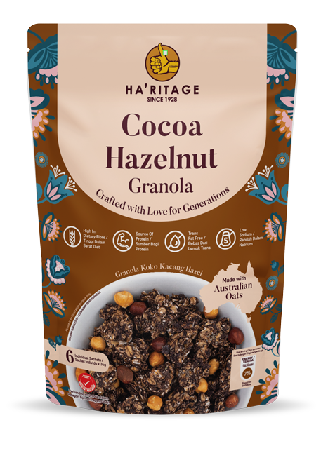 Ha'ritage Cocoa Hazelnut Granola 217g 6pk