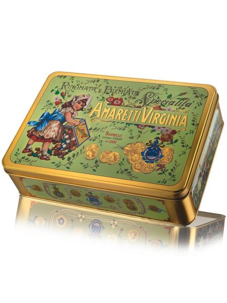 VIRGINIA: Soft Almond Amaretti in Vintage (Metal tin) 220G