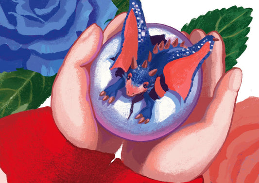 "Awakening of the Dragon" - Illustrated Postcard