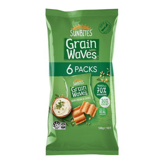 Sunbites Grain Waves Sour Cream & Chives 6pk 108g